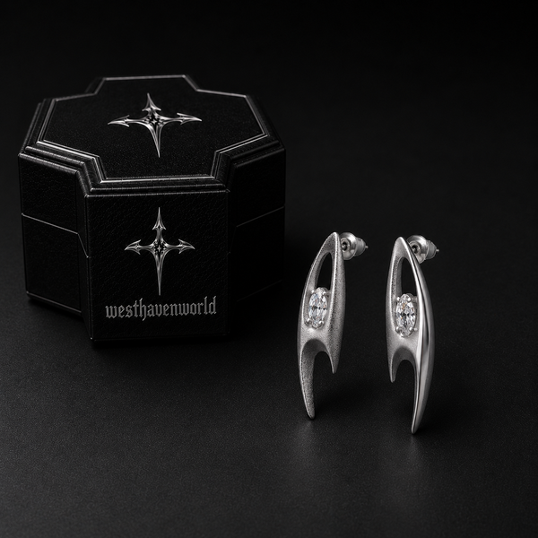 Starlit Claw Moissanite Studs
