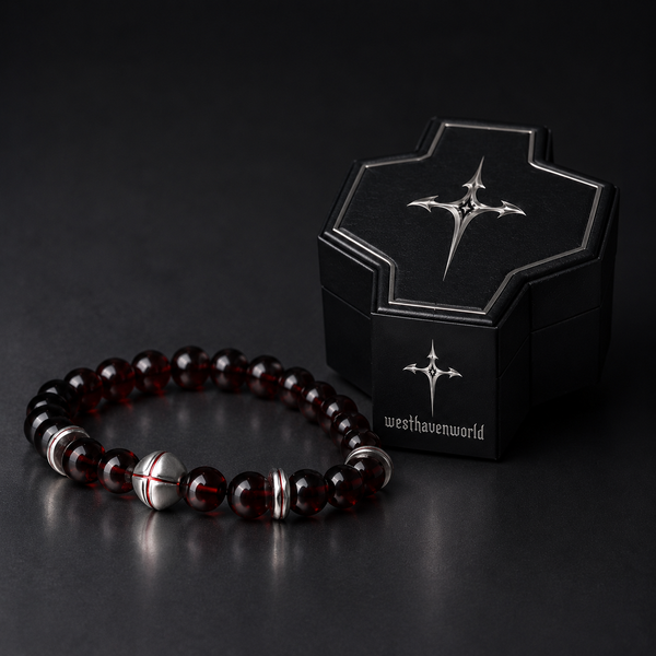 Aether Garnet Beaded Bracelet