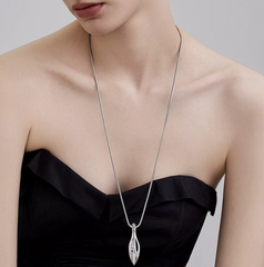 Bellflower Crystal Pendant Snake Chain Necklace