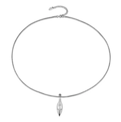 Bellflower Crystal Pendant Snake Chain Necklace