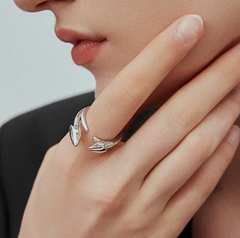 Twin Serpent Arrow Open Ring