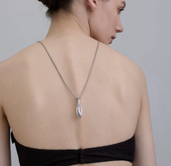 Bellflower Crystal Pendant Snake Chain Necklace