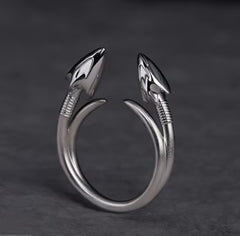 Twin Serpent Arrow Open Ring