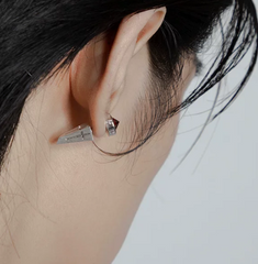 Obsidian Flame Reversed Zircon Studs