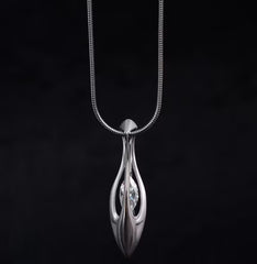 Bellflower Crystal Pendant Snake Chain Necklace