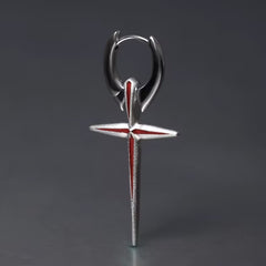 Crimson Ember Cross Earrings