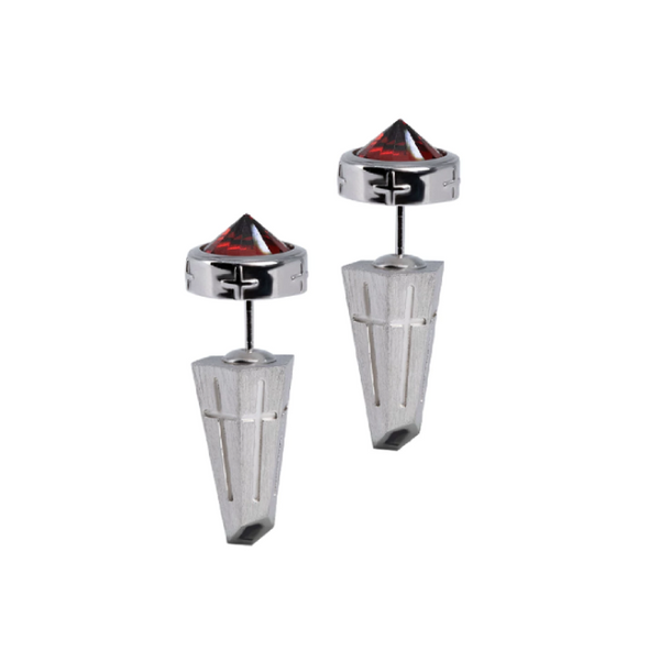 Obsidian Flame Reversed Zircon Studs